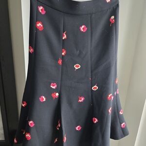 Kate Spade Black Skirt with Red Floral Accents